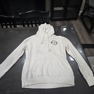 Vintage Hollister White Sweatshirt with Navy Emblem